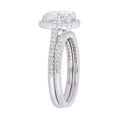 Stella Grace 14k White Gold 1/3 Carat Diamond & Moissanite Bridal Ring Set