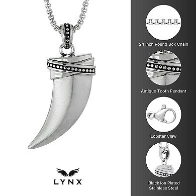 Men's LYNX Stainless Steel Tooth Pendant Necklace
