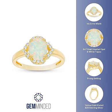 Gemminded 18k Gold Over Silver Lab-Created Opal Ring