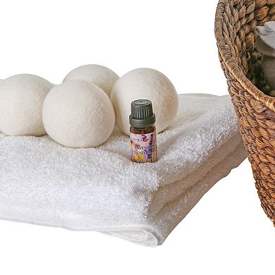 Laura Ashley 4-pack Wool Dryer Balls & Lavender Essential Oil Kit