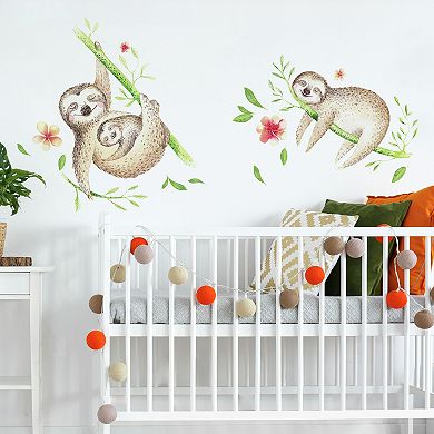 Room Mates Lazy Sloth Wall Decals