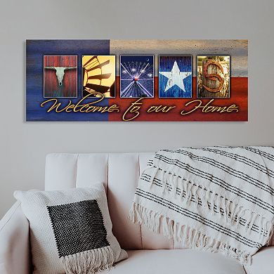 Texas "Welcome" Block Wall Art