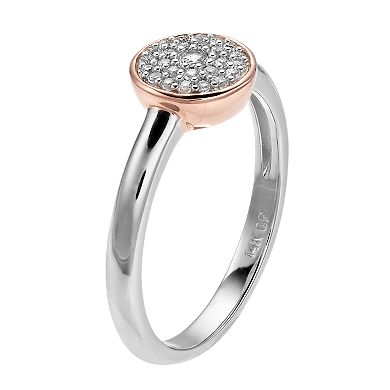 14k Rose Gold over Sterling Silver Lab-Created White Sapphire Ring