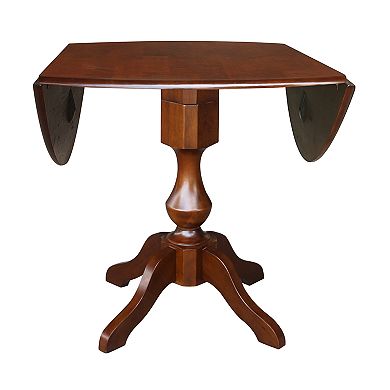 International Concepts Dual Drop Leaf Round Pedestal Dining Table