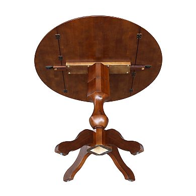 International Concepts Dual Drop Leaf Round Pedestal Dining Table