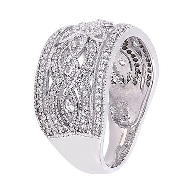 Stella Grace 10k White Gold Lab-Created White Sapphire Filigree Ring