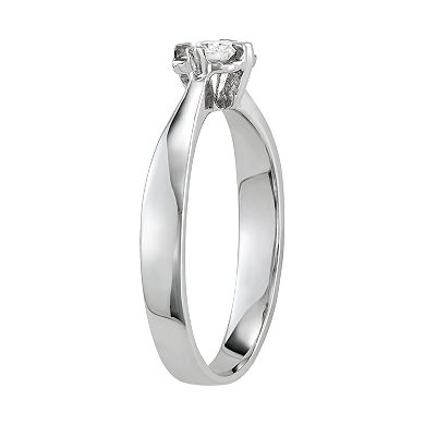 10k White Gold 1/6 Carat T.W. 10k White Gold Diamond Solitaire Ring