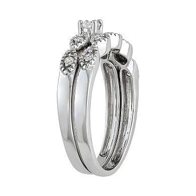 10k White Gold 1/4 Carat T.W. Diamond Engagement Ring Set