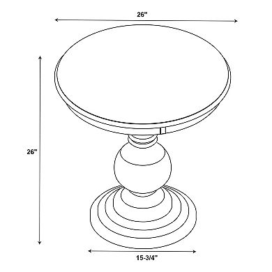 Linon Round Pedestal End Table