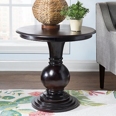 Linon Round Pedestal End Table