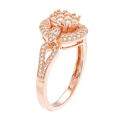 10K Rose Gold 1/2 Carat T.W. Diamond Ring