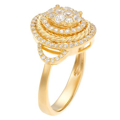 Womens 14k Gold 5/8 Carat T.W. Diamond Tiered Ring