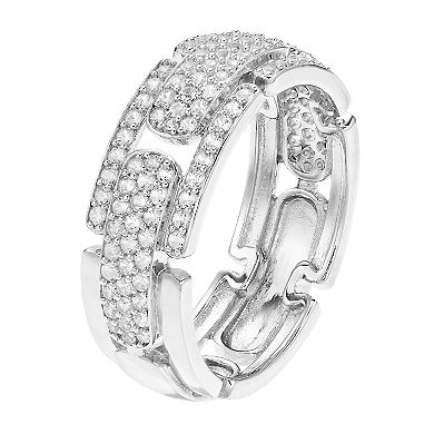 10k White Gold 3/4 Carat T.W. Diamond Pave Ring