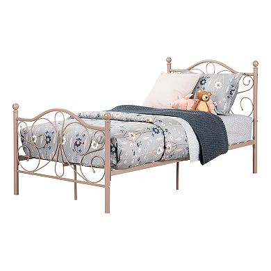 South Shore Country Poetry Complete Metal Platform Bed