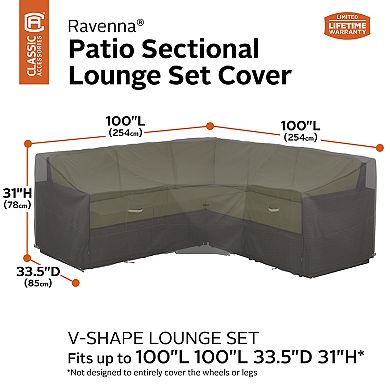 Classic Accessories Ravenna V-Shape Patio Sectional Lounge Set Cover