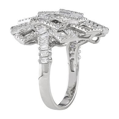 Sterling Silver Cubic Zirconia Cluster Ring