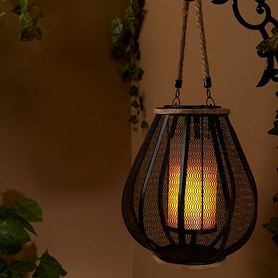 Smart Living Dahl Mesh Lantern with Dancing Flame