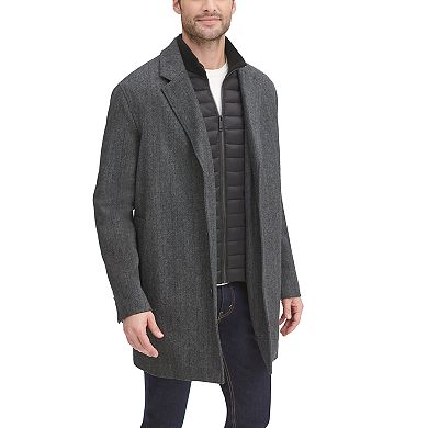 Men's Dockers® Midweight Wool-Blend Topcoat with Quilted Bib