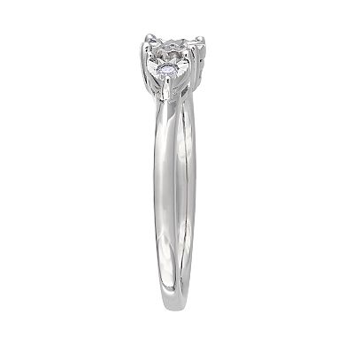 Stella Grace Sterling Silver 1/10 ct. T.W. Diamond Engagement Ring