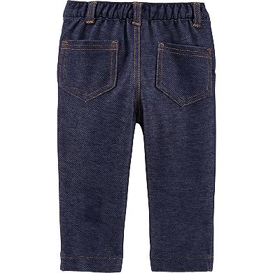 Baby Girl Carter's Pull-On Knit Denim Jeggings