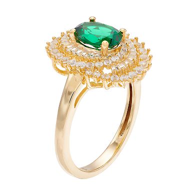 10k Gold Gemstone & 5/8 Carat T.W. Diamond Ring