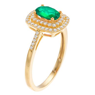 10k Gold Gemstone & 1/3 Carat T.W. Diamond Ring