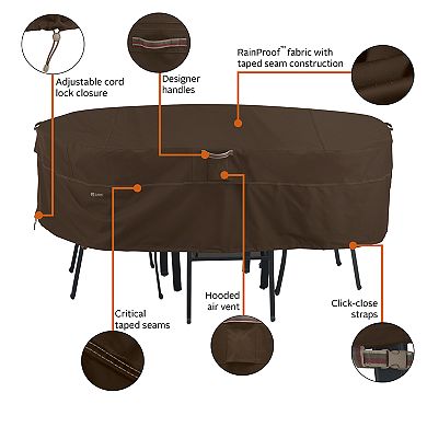 Classic Accessories Madrona X-Large Rectangular/Oval Patio Table & Chair Set Cover