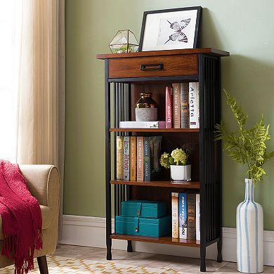 Leick Furniture Ironcraft Bookcase with Drawer Storage