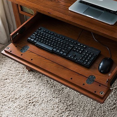 Leick Furniture Rustic Oak and Slate Laptop Desk