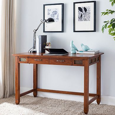 Leick Furniture Rustic Oak and Slate Laptop Desk