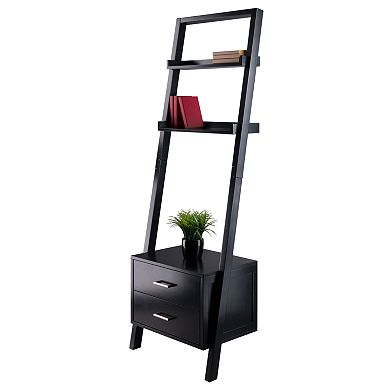 Winsome Bellamy Leaning Shelf with Storage