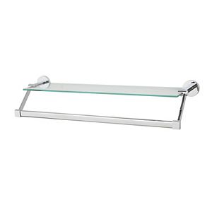 Neu Home Glass Shelf Towel Rack - Silver