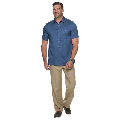 Big & Tall Haggar Classic-Fit Microfiber Button-Down Shirt