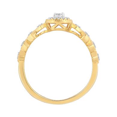 10k Gold 1/5 ct. T.W. Diamond Halo Engagement Ring