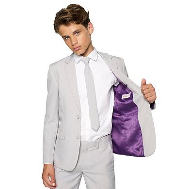 Boys 10-16 OppoSuits Groovy Grey Solid Suit