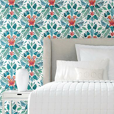 RoomMates Coquillette Tropical Leaf Peel & Stick Wallpaper