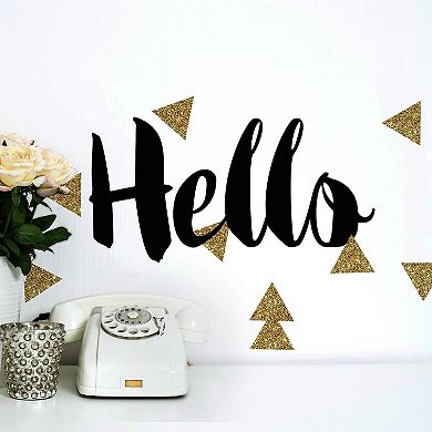 RoomMates Hello Glitter Triangles Wall Decal