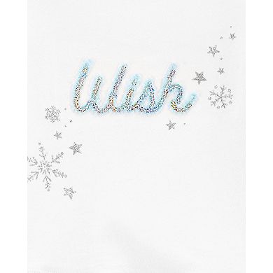 Toddler Girl Carter's "Wish" Peplum Top & Snowflake Legging Set