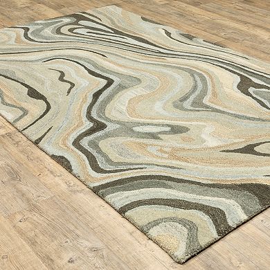 StyleHaven Anna Abstract Waves Wool Rug