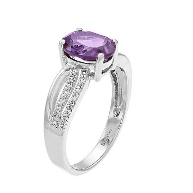Gemminded Sterling Silver Lab-Created Alexandrite & White Topaz Ring
