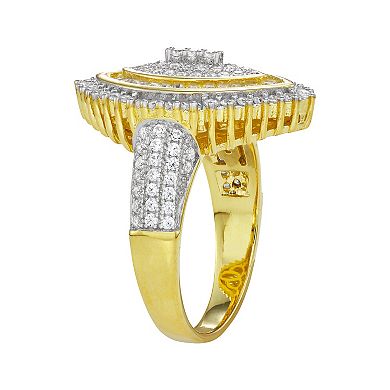 14k Gold Plated Silver Cubic Zirconia Marquise Ring