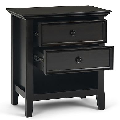 Simpli Home Amherst Traditional Bedside Nightstand Table