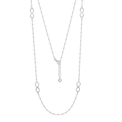 Sterling Silver Infinity Beaded Necklace