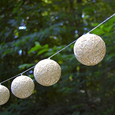 Lumabase Solar Powered String Lights & 20 Warm White Cotton Globes