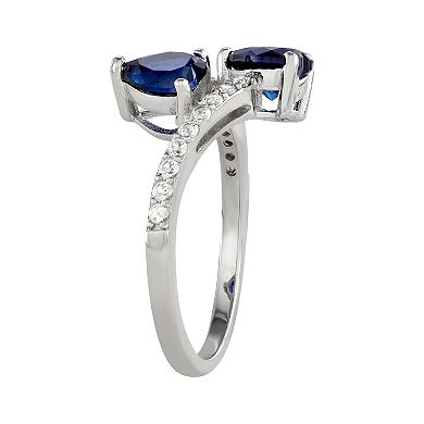 Sterling Silver Lab-Created Sapphire Ring