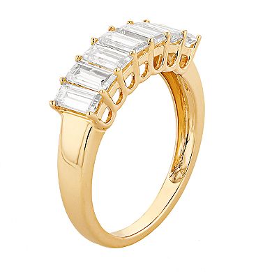 Radiant Fire 14k Gold Lab-Created Moissanite Baguette Wedding Band