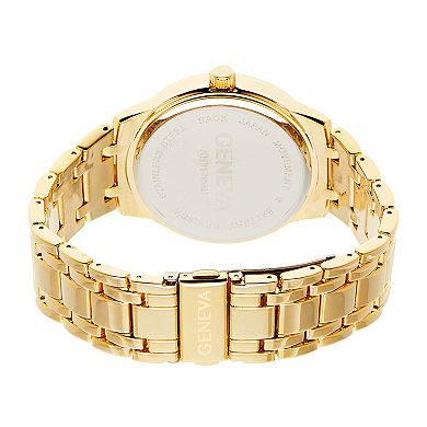 Men's Geneva Gold Tone Diamond Accent Bracelet Watch
