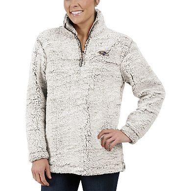 Women's G-III 4Her by Carl Banks Gray Baltimore Ravens Sherpa Quarter-Zip Pullover Jacket