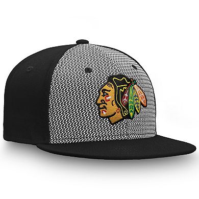 Men's Fanatics Branded Gray/Black Chicago Blackhawks Versalux Fitted Hat