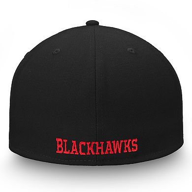 Men's Fanatics Branded Gray/Black Chicago Blackhawks Versalux Fitted Hat